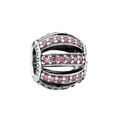 Pandora Charm Pavé-Kugel Zirkonia Rosa Sterling-Silber 791115CZS