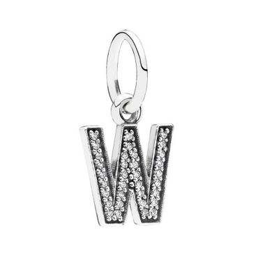 Pandora Charm-Anhänger Buchstabe W mit Zirkonia Silber 791335CZ