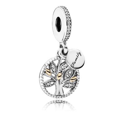 Pandora Charm-Anhänger Damen Sparkling Family Tree Silber Gold 791728CZ 