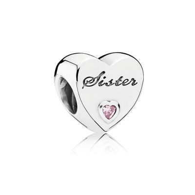 Pandora 791946PCZ Charm Sister Schwesternliebe Sterling-Silber