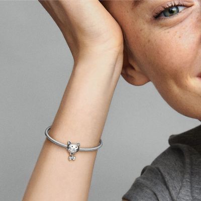 Pandora 792255C01 Charm Damen Katze & Schleife Zirkonia Sterling-Silber