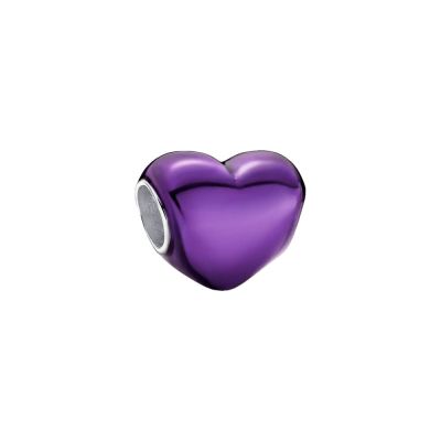Pandora Charm Damen Violettes Metallic-Herz Sterling-Silber 793337C01