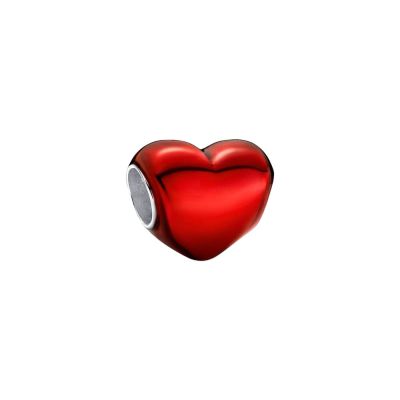 Pandora Charm Damen Rotes Metallic-Herz Sterling-Silber 793337C02