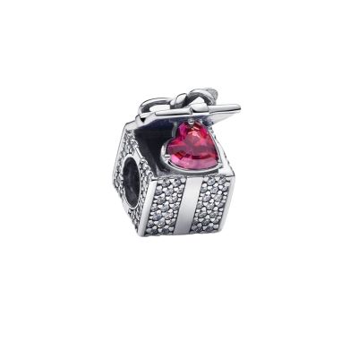 Pandora Charm Damen Funkelndes Geschenk Herz Rot Sterling-Silber 793603C01
