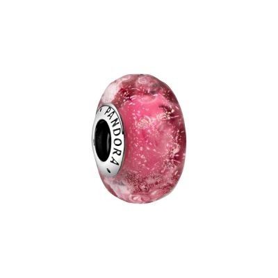 Pandora 798872C00 Charm Murano-Glass Wellenförmig Lachsfarben Silber