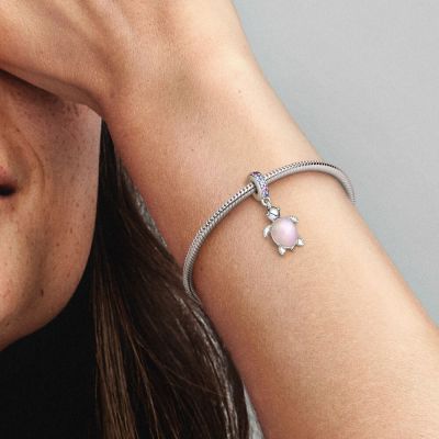 Pandora 798939C02 Charm-Anhänger Murano-Glas Rosafarbene Meeresschildkröte