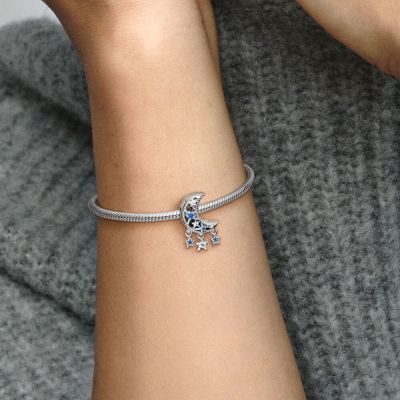 Pandora 799643C01 Charm Damen Stern & Mondsichel Zirkonia Sterling-Silber 
