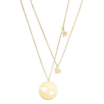 Beka & Bell 9-90063-G Set 2x Kette Anhänger Boys Girls Silber Vergoldet