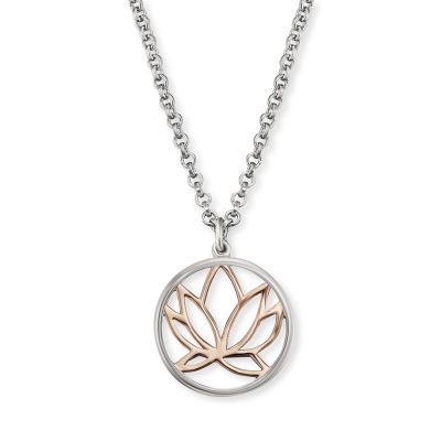 Engelsrufer ERN-LILLOTUS-BI Kette mit Anhänger Lotus Silber Rosé