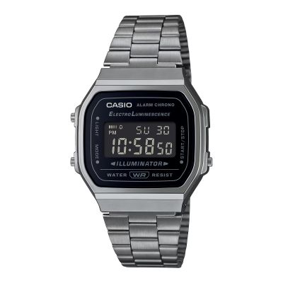 Casio Unisex-Uhr Vintage Iconic Quarz Edelstahl-Armband A168WEGG-1BEF