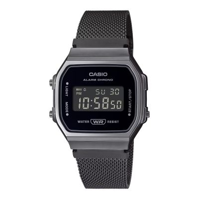 Casio Unisex-Uhr Iconic Digital Mesh-Armband Edelstahl A168WEMB-1BEF