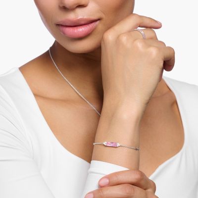 Thomas Sabo Armband Damen Pinke und Weiße Zirkonia Silber A2018-051-9
