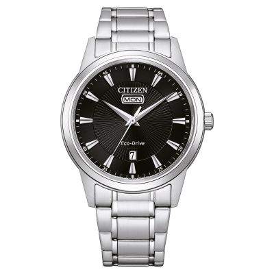 Citizen Herren-Uhr Eco-Drive Analog Quarz Edelstahl-Band AW0100-86E