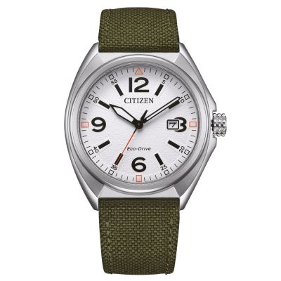 Citizen Herren-Uhr Eco-Drive Analog Quarz Nylon-Armband AW1571-09A