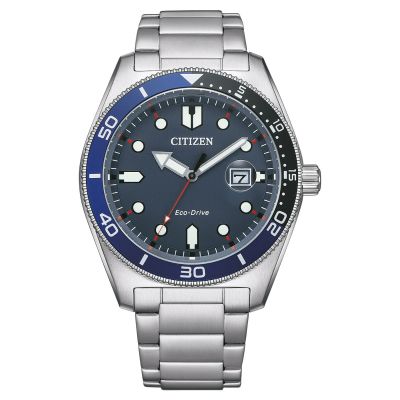 Citizen Herren-Uhr Eco-Drive Analog Quarz Edelstahl-Armband AW1761-89L