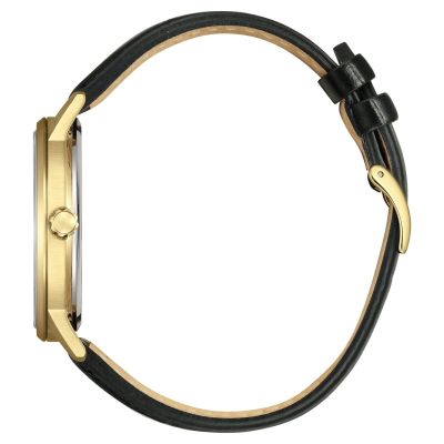 Citizen Herren-Uhr Eco-Drive Quarz Leder-Armband Gold-Ton BM6756-01A