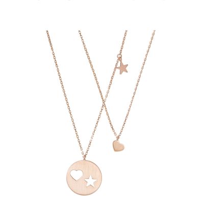 Beka & Bell 9-90063 Set 2x Kette Anhänger Carry Boys Girls Silber Rosé