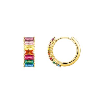Thomas Sabo Creolen Damen Bunte Steine Pavé Vergoldet CR667-488-7