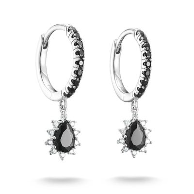 Thomas Sabo Creolen True Romance Schwarzer Zirkon Silber CR748-643-11