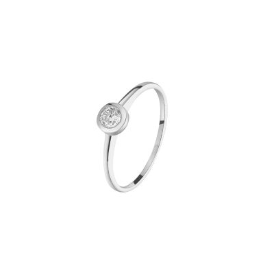 Diara Ring Zarge Lab Grown Diamant 0,2 ct 585 Weißgold DS1021W Gr. 54