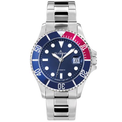 Dugena Herren-Uhr Diver Blau Automatik Edelstahl-Armband 4460588