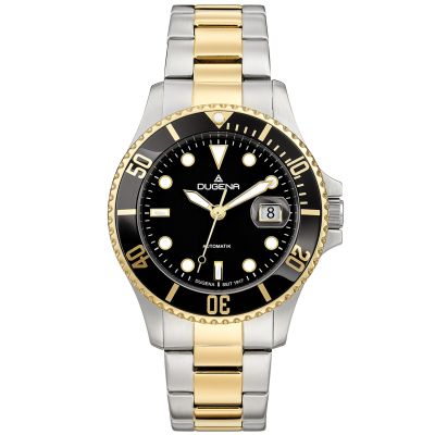 Dugena Herren-Uhr Diver Automatik Edelstahl-Band Gold-Ton 4460776