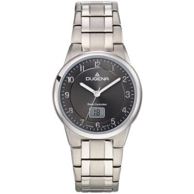 Dugena Herren-Uhr Gent Funk Anthrazit Quarz Titan-Armband 4460835