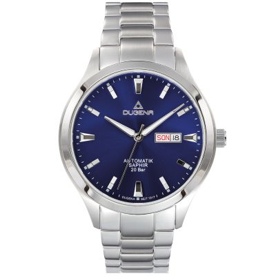 Dugena Herren-Uhr Tresor Master Automatik Blau Edelstahl-Band 4460982