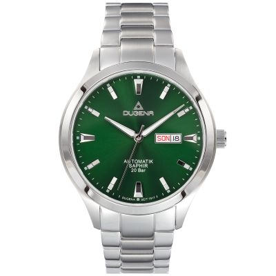 Dugena Herren-Uhr Tresor Master Automatik Grün Edelstahl-Band 4460983