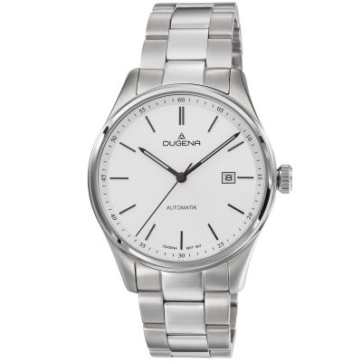 Dugena Herren-Uhr Milano Weiß Automatik Edelstahl-Armband 4461013