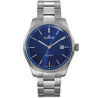 Dugena Herren-Uhr Milano Blau Automatik Edelstahl-Armband 4461090