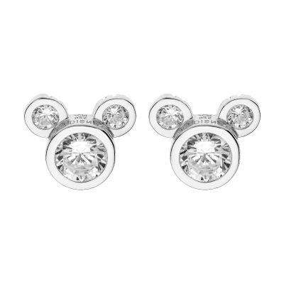 Disney ES00010RZWL.CS Ohrstecker Ohrringe Damen Mädchen Mickey Maus Weiss Silber