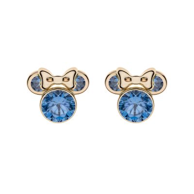 Disney EG00015SEPL.CS Ohrstecker Mädchen Minnie Mouse Blau September 375/- Gelbgold