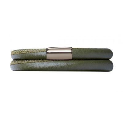 Endless 12102 Leder-Armband Grün Double Silber Edelstahl 38 cm