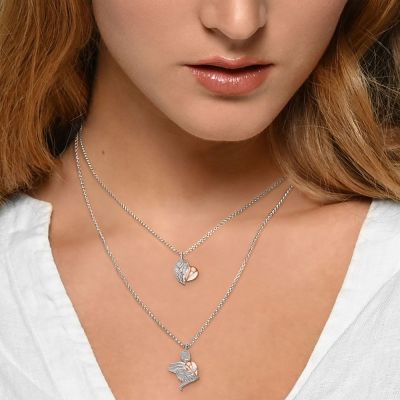 Engelsrufer ERN-ANGEL-HW-BIR Kette Anhänger Schutzengel Silber Rosé