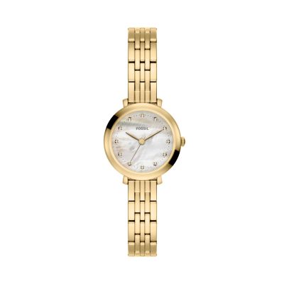 Fossil Damen-Uhr Heidi Analog Quarz Edelstahl-Armband Gold-Ton ES5501