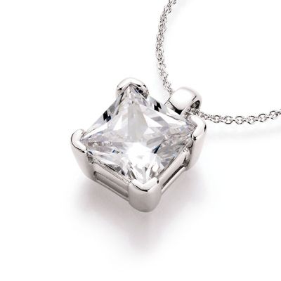 Karat 99001693450 Halskette mit Anhänger Damen Carré Silber Zirkonia Weiss
