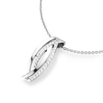 Karat 99009493450 Halskette mit Anhänger Damen Silber Zirkonia Weiss
