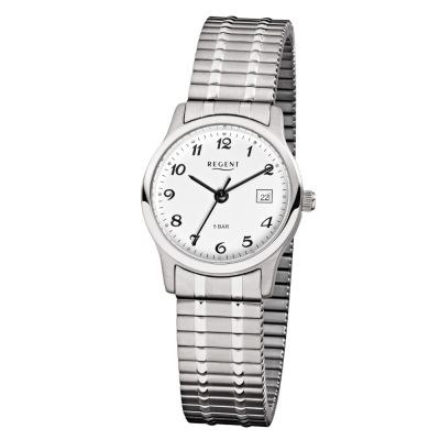 Regent F-885 Damen-Armbanduhr Analog Quarz mit Zugband Datum Ø 27 mm