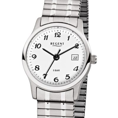 Regent F-885 Damen-Armbanduhr Analog Quarz mit Zugband Datum Ø 27 mm
