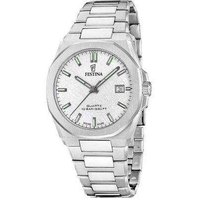 Festina Herren-Uhr Swiss Made Classic Quarz Edelstahl-Band F20100/1
