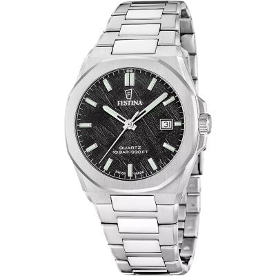 Festina Herren-Uhr Swiss Made Classic Quarz Edelstahl-Band F20100/5