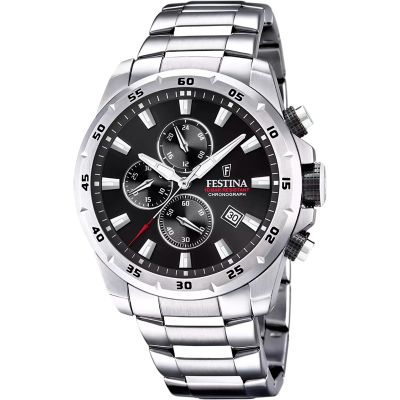 Festina F20463/4 Herren-Uhr Chrono Sport 2021 Chronograph Quarz Edelstahl-Armband