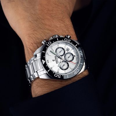 Festina Herren-Uhr Keramik Chronograph Quarz Edelstahl-Band F20575/1