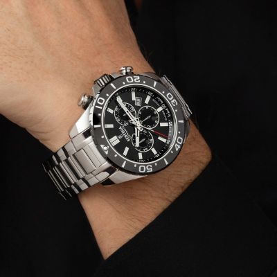 Festina Herren-Uhr Swiss Made Chronograph Edelstahl-Armband F20042/4