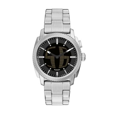 Fossil Herren-Uhr Machine Big Tic Quarz Edelstahl-Armband FS6155