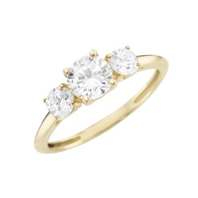 Karat 93012640 Ring Damen Brillantschliff 375/- Gelb-Gold Zirkonia 