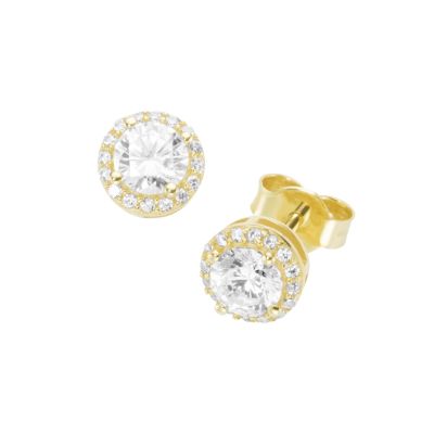 Karat 94039840 Ohrringe Ohrstecker Damen Zirkonia Rund 375/- Gelbgold Ø 7 mm