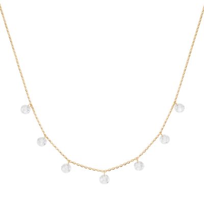 Karat 99075840450 Halskette mit Anhängern Damen Zirkonia Weiss 375/- Gelbgold
