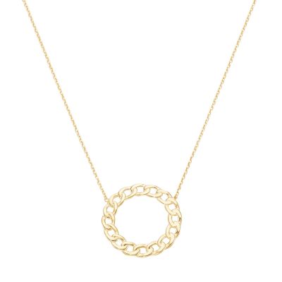Karat 99075940450 Halskette Collier Damen Kreis Panzerkettenoptik 375/- Gelbgold